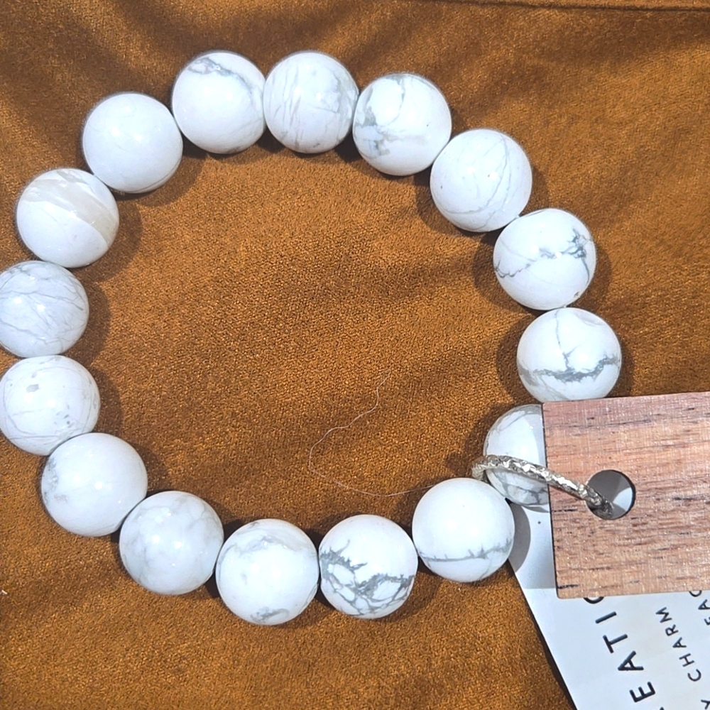 Karma Creations white gray beads bracelet NEW with tags